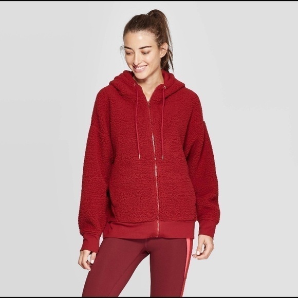 C9 Champion‎ Sherpa Fleece Zip Red NWT - Picture 1 of 8